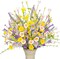 Artificial Spring Flowers 12 Pack Floral Picks 17” Flower Stems with Forsythia and Green Leaves for Spring Summer Flower Arrangements Centerpieces Indoor Outdoor Decorations